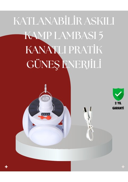 Uzaktan Kumandalı 360 Derece Katlanabilir Solar LED Aydınlatma Çadır Lambası - ER001Y-53C422