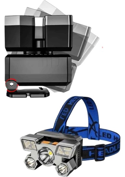 5 LED Far Şarj Edilebilir Güçlü Kafa Lambası Kamp Lambası 4 Modlu - ER001Y-53DI83 fiyatları