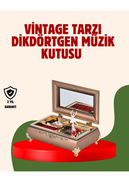 Piyano Şeklinde Balerinli Müzik Kutusu Takı Bölmeli Şık Model - ER001Y-53JWU5