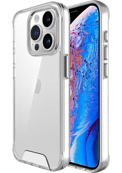 iPhone 15 Pro Nebula Aqua Transparan Ultra Şeffaf Kılıf Çizilmeye Dayanıklı Tam Kapsamlı Koruma