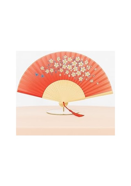 Klasik Japon Tarzı Yelpaze El Yapımı Geleneksel Katlanabilir Şık Dekoratif Bambudan Yapıl