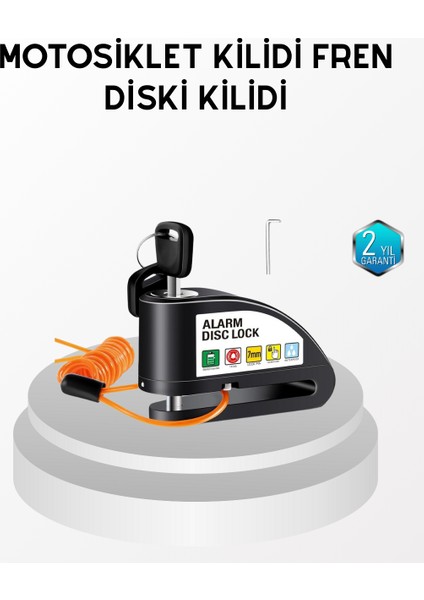 Anti Hırsızlık 110 Db Alarm Disk Fren Kilidi Suya Dayanıklı Çelik Güvenlik Ki - ER001Y-53L5A