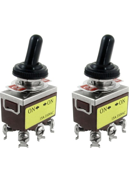 2x Ac 250V 15A On/on 2 Konum Dpdt Dpdt Geçiş Anahtarı Su Geçirmez Önyükleme ile (Yurt Dışından)