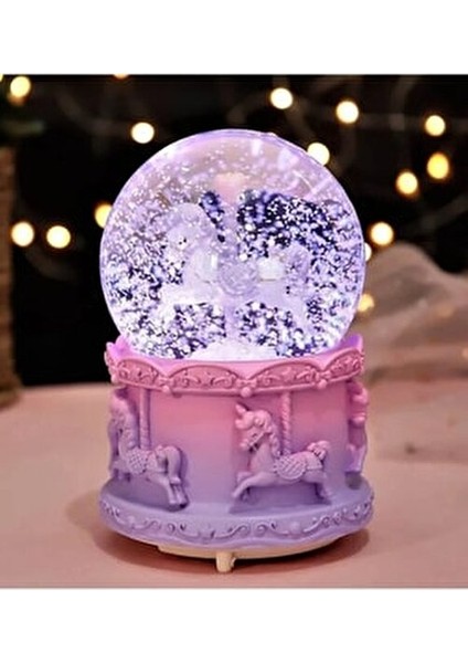 Karınca Unicorn Işıklı Kar Küresi ve Müzik Kutusu 2 Li Set El Yapımı ve Koleksiyonluk fırsatları