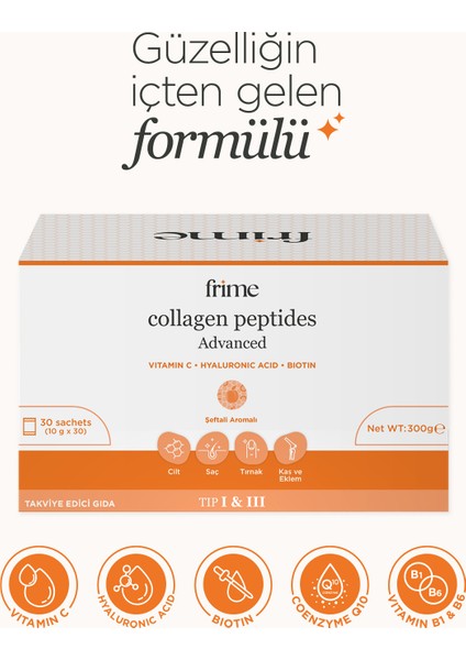 Beauty Collagen, Hidrolize Kolajen, C Vitamini, Hyaluronik Asit, Biotin – 300gr fiyatları