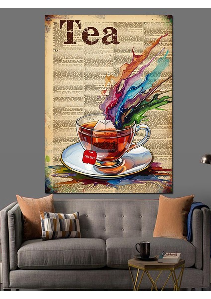 Çay Bardağı Soyut Çay Kokusu Dekoratif Kanvas - Mdf Ahşap Tablo indirimleri