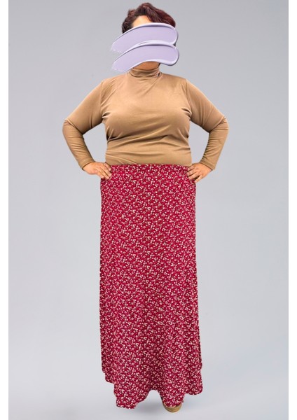 Parçalı Uzun Namaz Etek, Viskon Çıtır 8 Parça Uzun Kadın Etek