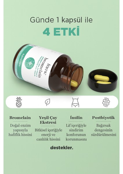 Detox, Bromelain, Yeşil Çay Ekstresi, Inülin Prebiyotik , Postbiyotik fiyatları