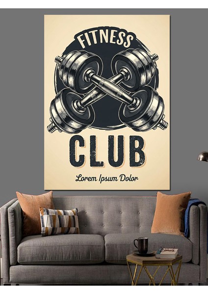 Fitness Kulübü Spor Ağırlık Dekoratif Kanvas - Mdf Ahşap Tablo fiyatları