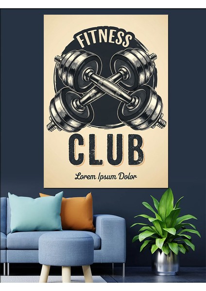 Fitness Kulübü Spor Ağırlık Dekoratif Kanvas - Mdf Ahşap Tablo modelleri