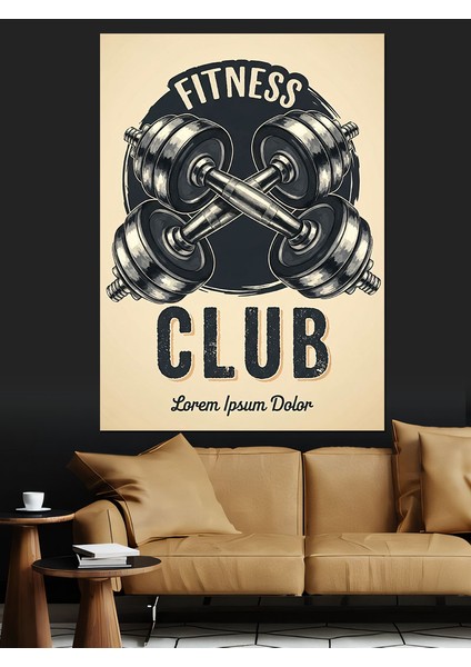 Fitness Kulübü Spor Ağırlık Dekoratif Kanvas - Mdf Ahşap Tablo fırsatları