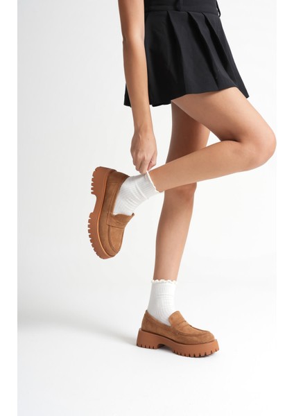 Rion Kadın Günlük Taba Süet Ayakkabı