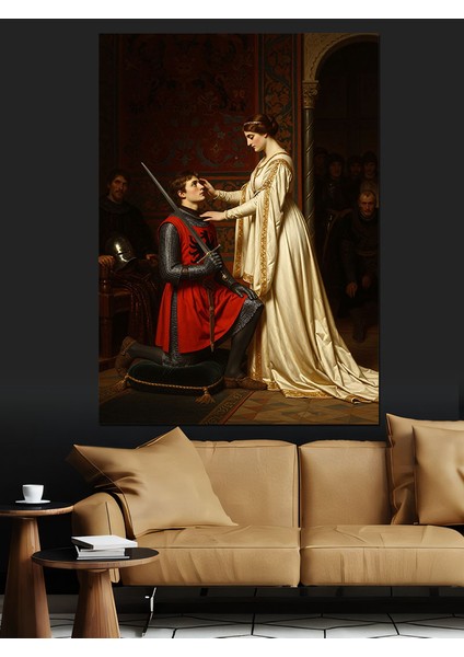 Prenses ve Aşık Şovalye Dekoratif Kanvas - Mdf Ahşap Tablo fiyatları