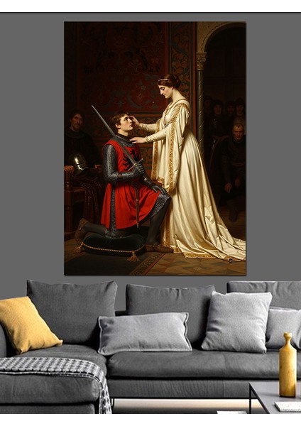 Prenses ve Aşık Şovalye Dekoratif Kanvas - Mdf Ahşap Tablo fırsatları
