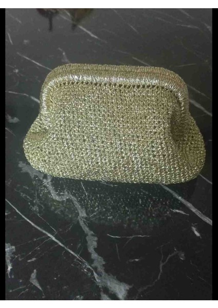 Gold Parlak Örgü Canta