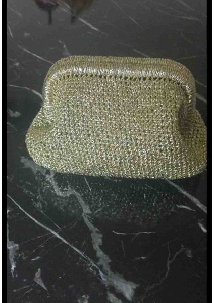 Gold Parlak Örgü Canta modelleri