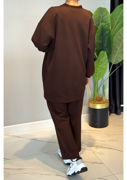 Fitilli Taş Detaylı Fermuarlı Takım 120299 Kahverengi modelleri