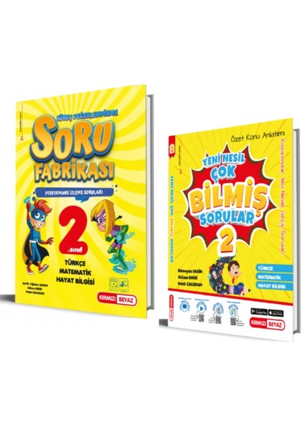Kırmızı Beyaz Yayınları 2. Sınıf Yeni Nesil Soru Fabrikası ve Çok Bilmiş Sorular