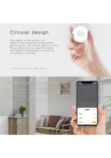 Tua Akıllı Yaşam Zigbee Tek Key Term Acil Durum Düğmesi Kablosuz Acil Durum Düğmesi Akıllı Yaşam Uygulaması Uzaktan Kumanda (Yurt Dışından)