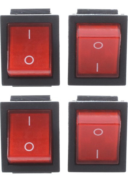 16A/250VAC 20A/125VAC Kırmızı Gösterge Işık 4 Pin Açık/kapalı Dpst Rocker Switch 4 Pcs (Yurt Dışından)