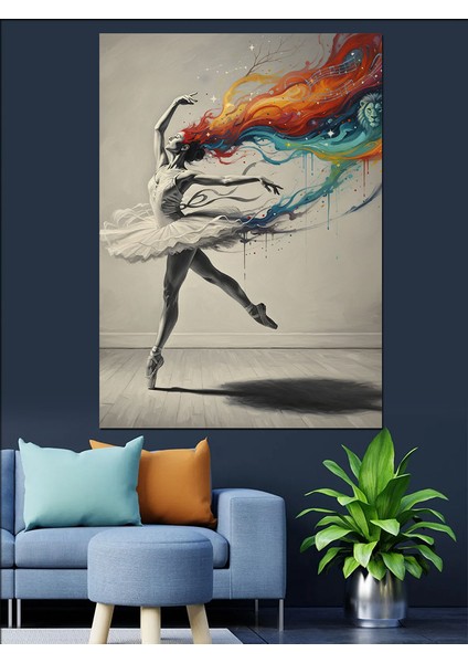 Bale Yapan Kadın Zarif Dans Dekoratif Kanvas - Mdf Ahşap Tablo fiyatları