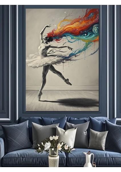 Bale Yapan Kadın Zarif Dans Dekoratif Kanvas - Mdf Ahşap Tablo fırsatları