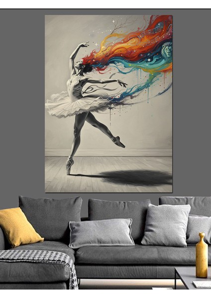 Bale Yapan Kadın Zarif Dans Dekoratif Kanvas - Mdf Ahşap Tablo indirimleri