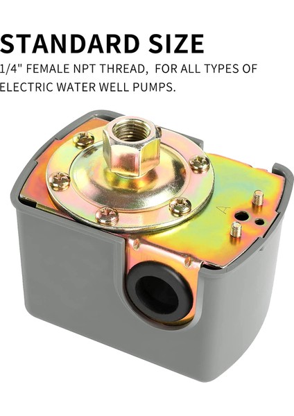 Kuyu Pompası Için Pessure Anahtarı 40-60PSI Su Basınç Anahtarı Ayarlanabilir Diferansiyel 1/4 Inç Dişi Npt Su Basıncı (Yurt Dışından) indirimleri