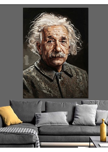 Einstein Ünlü Bilim Adamı Dekoratif Kanvas - Mdf Ahşap Tablo indirimleri