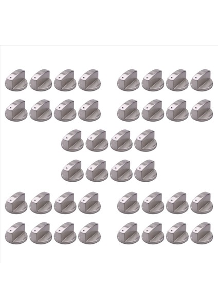 Fırçalanmış Metal Gaz Sobası Düğmeleri Ocak Kontrol Anahtarı Aralık Fırın Düğmeleri Ocak Yemeği Brülör Düğmesi (40 Pcs 6mm Şaft Çekirdeği) (Yurt Dışından)