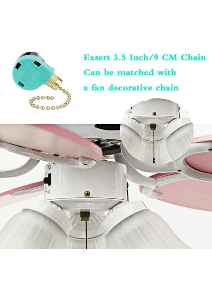 3pcs ZE-268S6 Tavan Fan Anahtarı 3 Hızlı Tavan Fanlar ve Duvar Işıkları Için 4 Tel Çekme Zinciri Anahtarı Yedek Bronz (Yurt Dışından) fırsatları