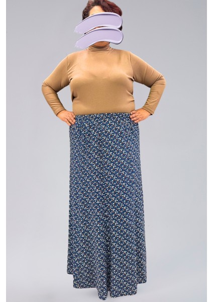 Parçalı Uzun Namaz Etek, Viskon Çıtır 8 Parça Uzun Kadın Etek