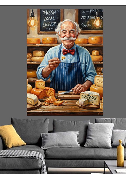 Ekmek Yapan Sevimli Fırıncı Dekoratif Kanvas - Mdf Ahşap Tablo fiyatları
