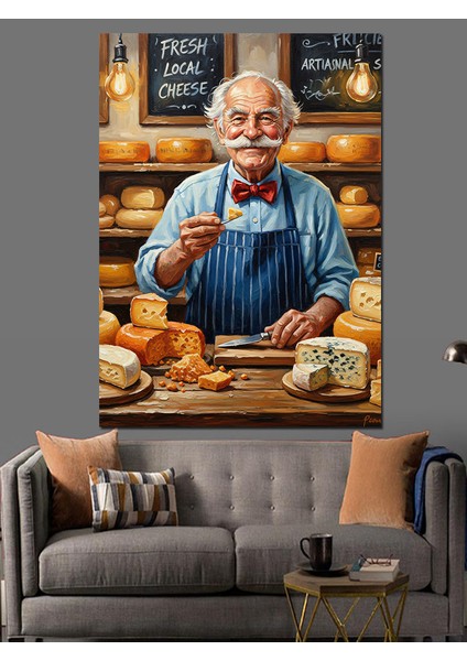 Ekmek Yapan Sevimli Fırıncı Dekoratif Kanvas - Mdf Ahşap Tablo modelleri