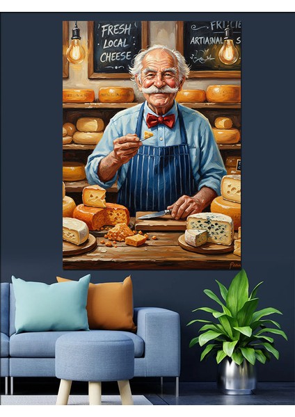 Ekmek Yapan Sevimli Fırıncı Dekoratif Kanvas - Mdf Ahşap Tablo fırsatları