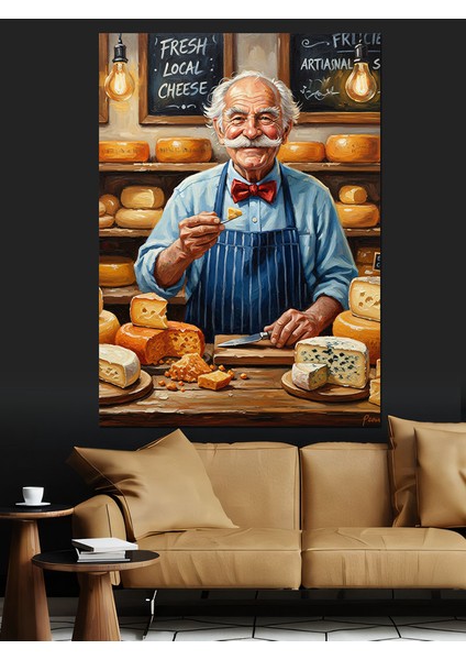 Ekmek Yapan Sevimli Fırıncı Dekoratif Kanvas - Mdf Ahşap Tablo indirimleri