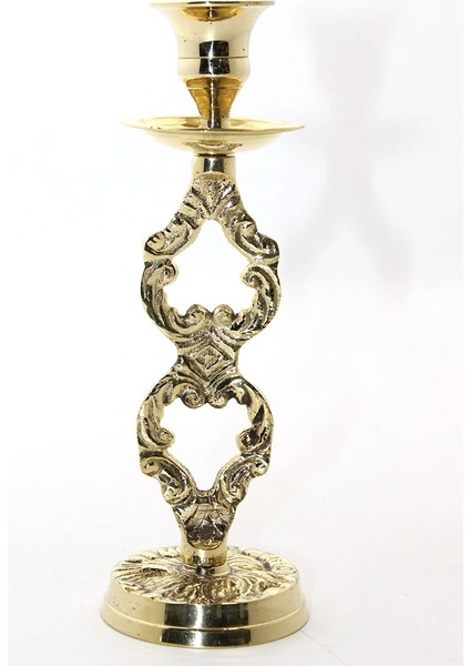 Buğz Tekli Pirinç Şamdan Model 4