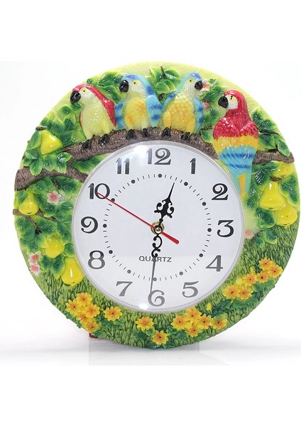 Buğz Papağanlı Polyester Duvar Saati