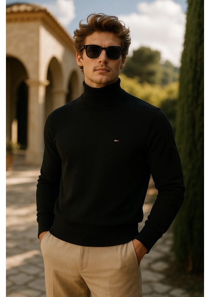 Erkek Kışlık Slim Fit Siyah Kazak fiyatları