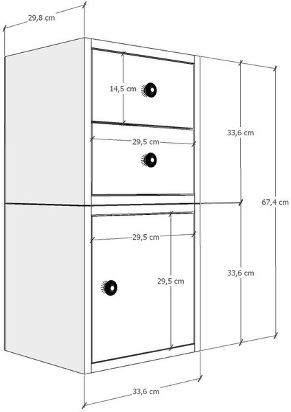 Modüler Çekmeceli Keson 2 Çekmece Kapaklı Dolap Antre Dolabı – Beyaz -NRG-KSN-1001 modelleri