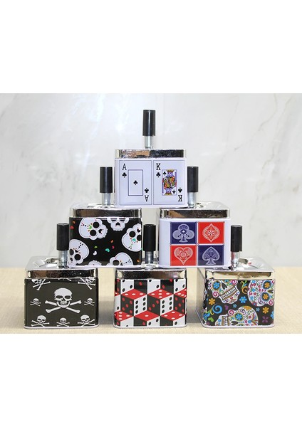 Buğz Metal Renkli Basmalı Küllük