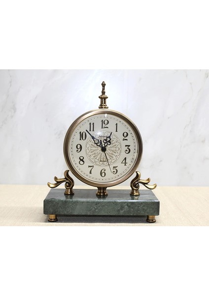 Buğz Mermer Tabanlı Masaüstü Saat
