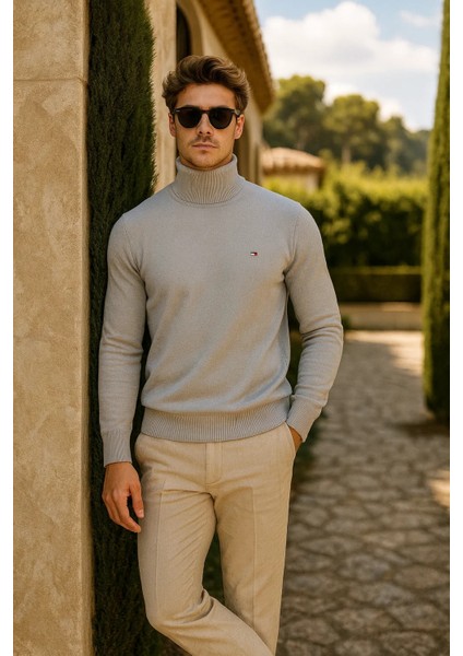 Erkek Kışlık Slim Fit Gri Kazak fırsatları