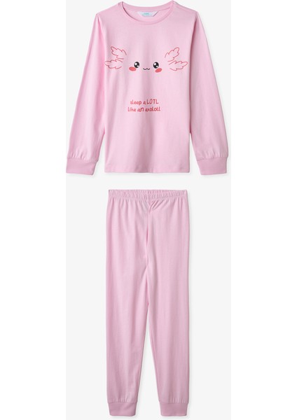 Pembe Kız Çocuk Relaxalotl 2'li Pijama Takımı indirimleri