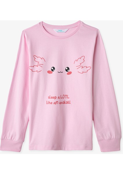 Pembe Kız Çocuk Relaxalotl 2'li Pijama Takımı
