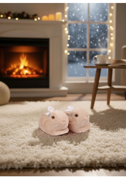 Yetişkin Peluş Tavşan Panduf – Ultra Yumuşak, Sıcak Tutucu, 36-38 / 38-40 Numara