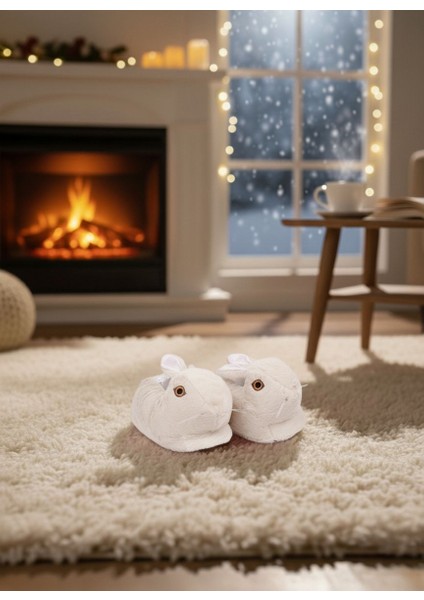 Yetişkin Peluş Tavşan Panduf – Ultra Yumuşak, Sıcak Tutucu, 36-38 / 38-40 Numara