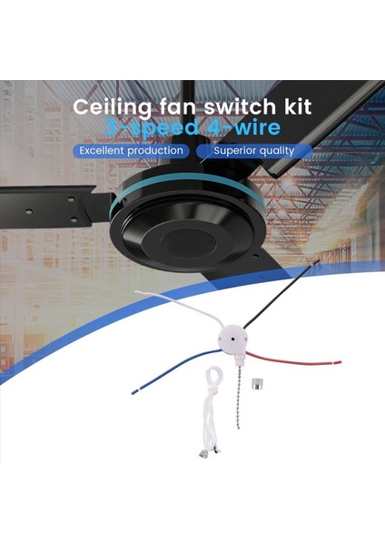 Tavan Fan Anahtarı Kiti 3 Hızlı 4 Tel Fan Anahtarı Fermuar Hız Kontrol Anahtarı ZE-208S Halat Gümüşü ile Tel Anahtar Çekme (Yurt Dışından) indirimleri