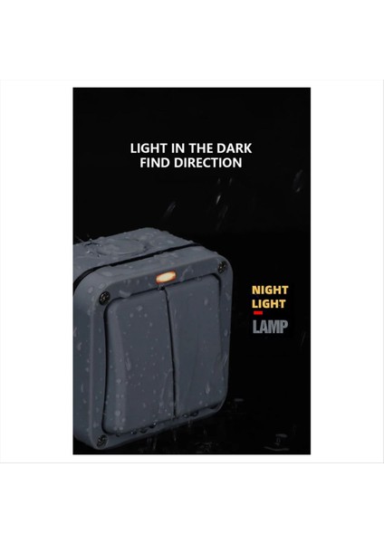 IP66 Duvar Elektrik Anahtarı 220V Işık Su Geçirmez Kapalı Güvenlik Düğmesi Pc Güçünde Fikaliye Gecesi (A) (Yurt Dışından) fırsatları