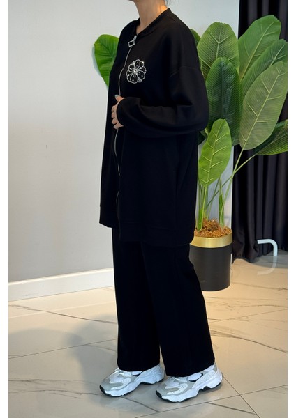 Fitilli Taş Detaylı Fermuarlı Takım 120299 Siyah fiyatları